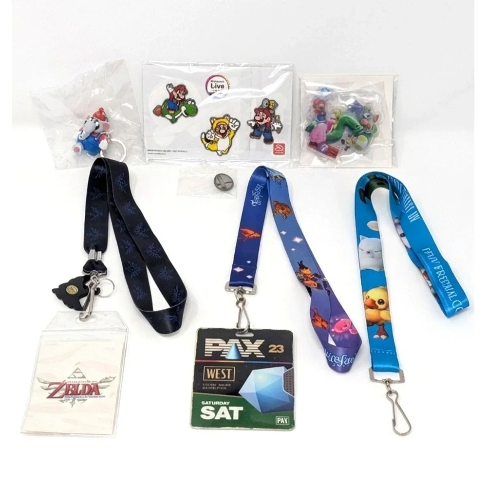 PAX West - Nintendo Live Game Dev Swag Lot - Mario Pins Smash Bros Zelda FFXIV